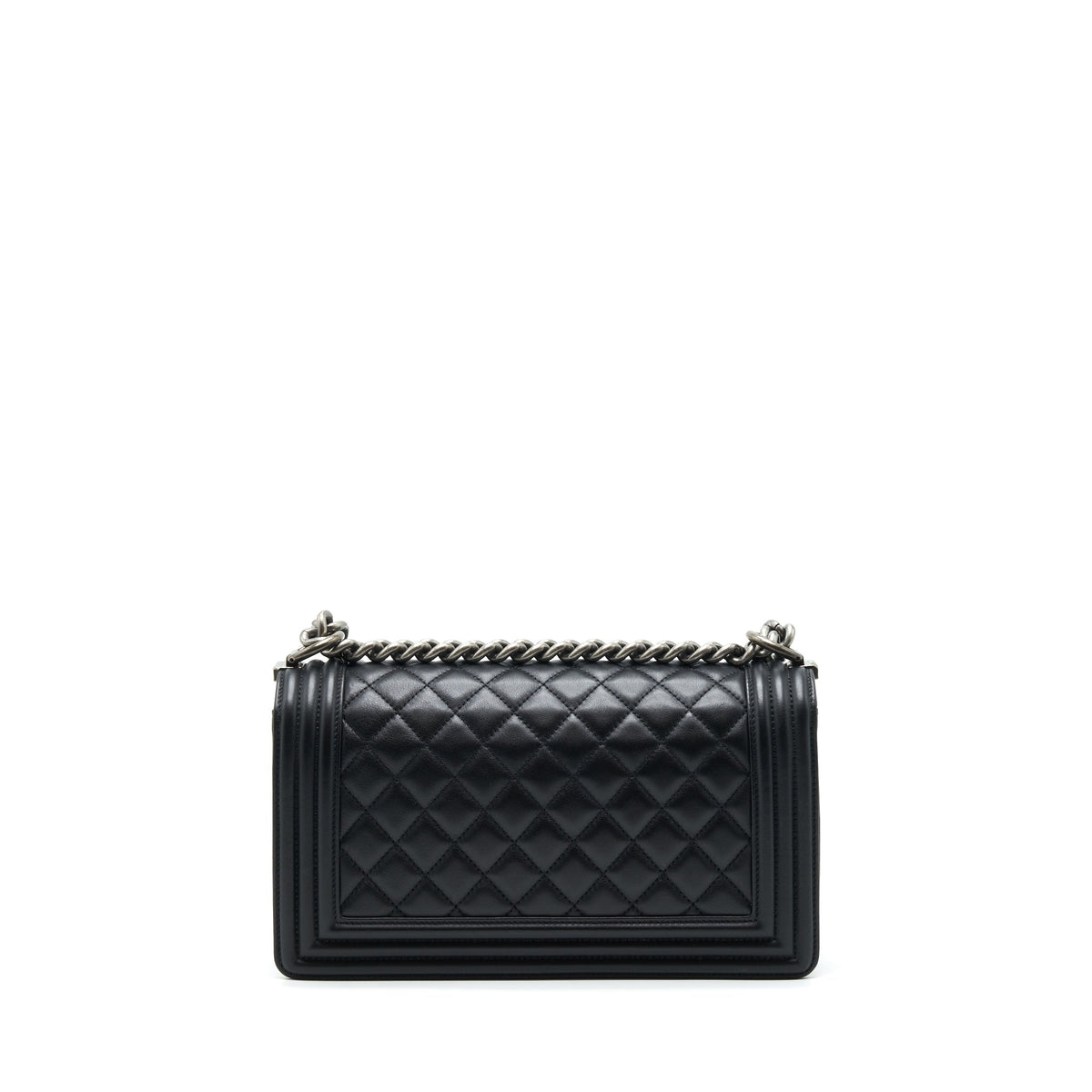 CHANEL MEDIUM BOY CALFSKIN BLACK RUTHENIUM HARDWARE
