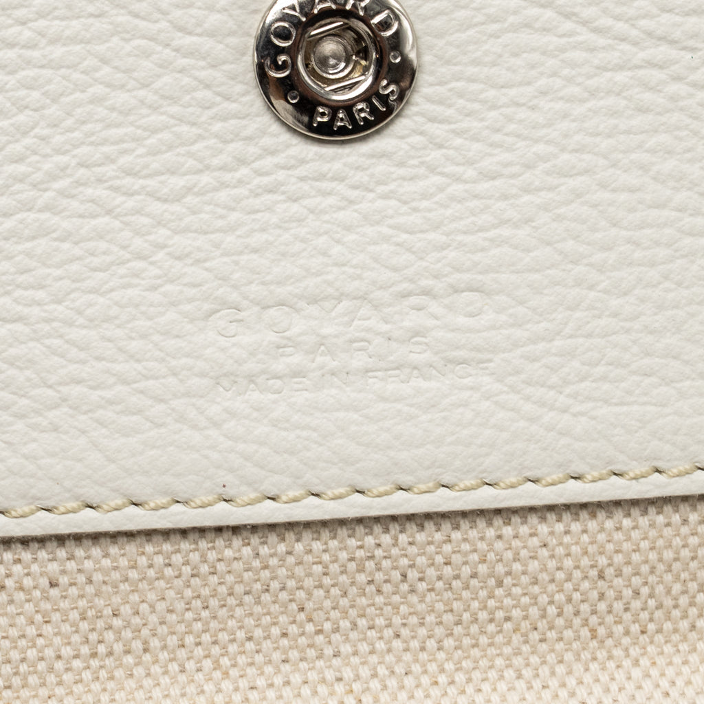 Goyard Saint Louis PM Tote Bag COCUR GOYARD Goyardine Canvas/Leather White/Grey SHW