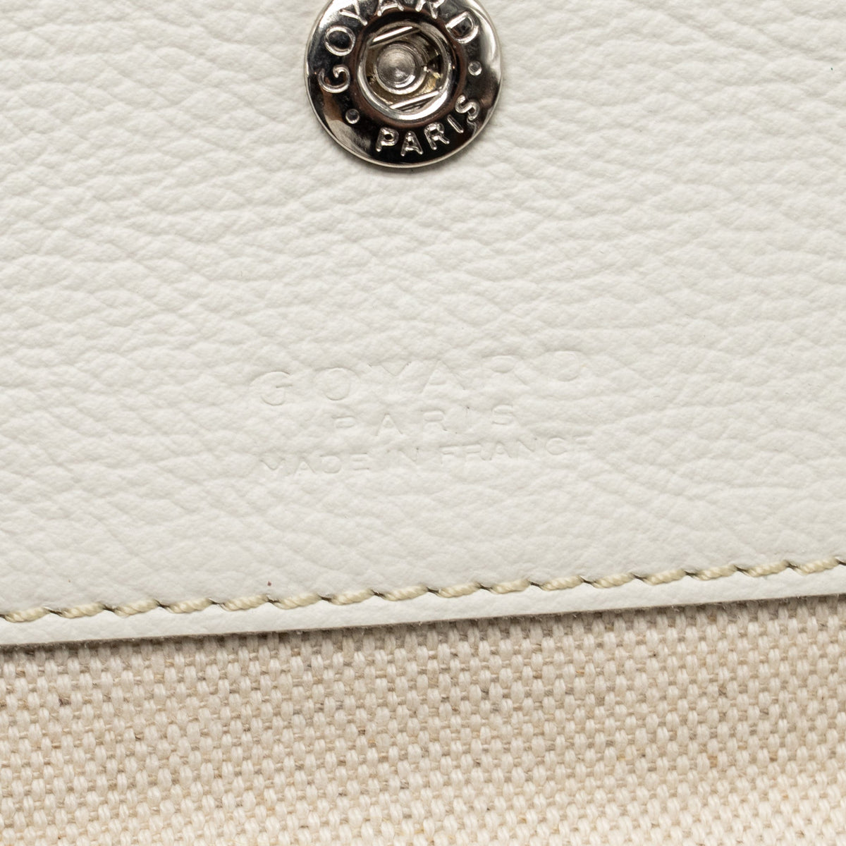 Goyard Saint Louis PM Tote Bag COCUR GOYARD Goyardine Canvas/Leather White/Grey SHW