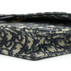 DIOR SADDLE POUCH WITH CHAIN BLUE DIOR OBLIQUE JACQUARD GHW
