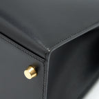HERMES KELLY32 BOX LEATHER BLACK GHW (SHOULDER STAP MISSING)