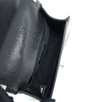 CHANEL SMALL CHEVRON BOY BAG SHINY GRAINED CALFSKIN BLACK SHW