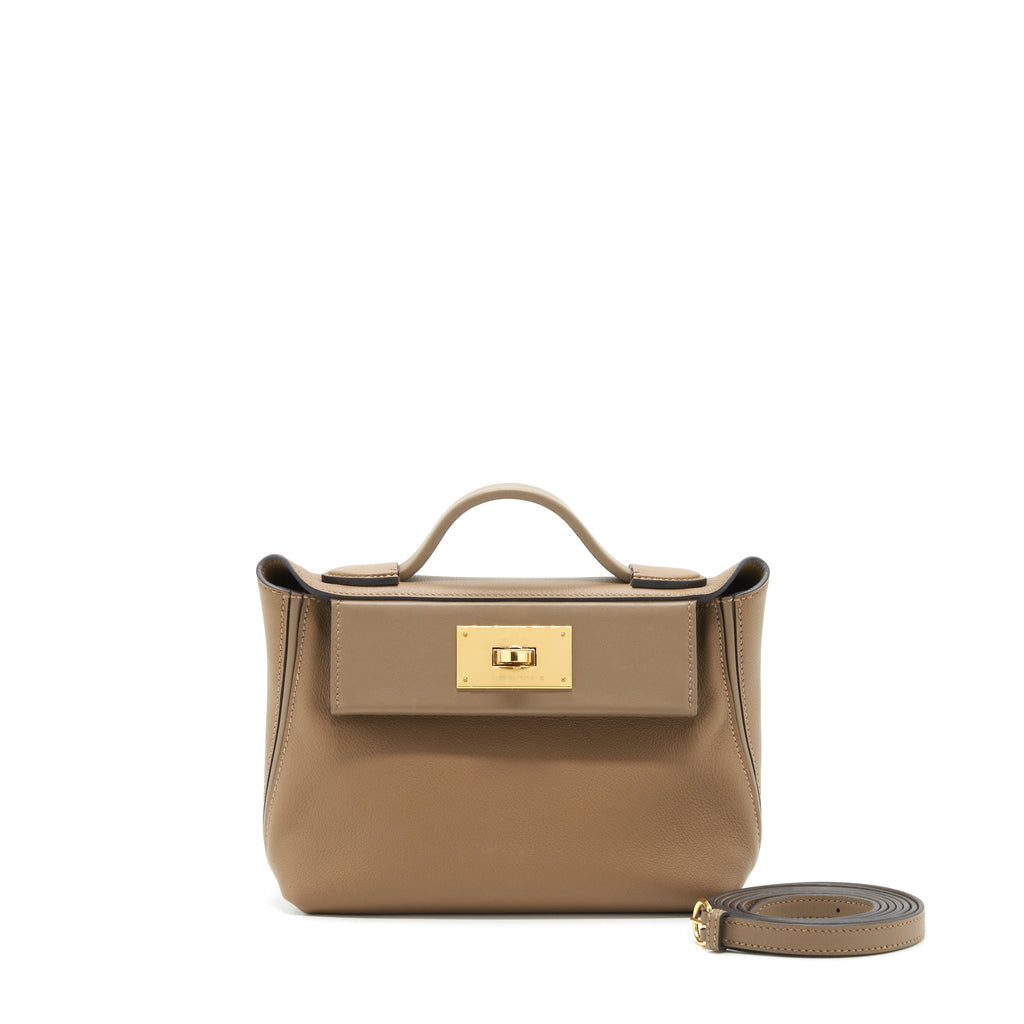 HERMES MINI 24/24 2424-21 BAG SWIFT/EVERCOLOR BEIGE DE WEIMAR/ETOUPE GHW