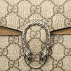 GUCCI DIONYSUS SUPER MINI BAG GG SUPREME/SUEDE BEIGE SHW