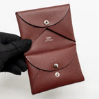 Hermes calvi duo card holder epsom rouge H SHW