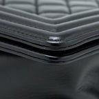 CHANEL MEDIUM BOY BAG LAMBSKIN BLACK RUTHENIUM SHW