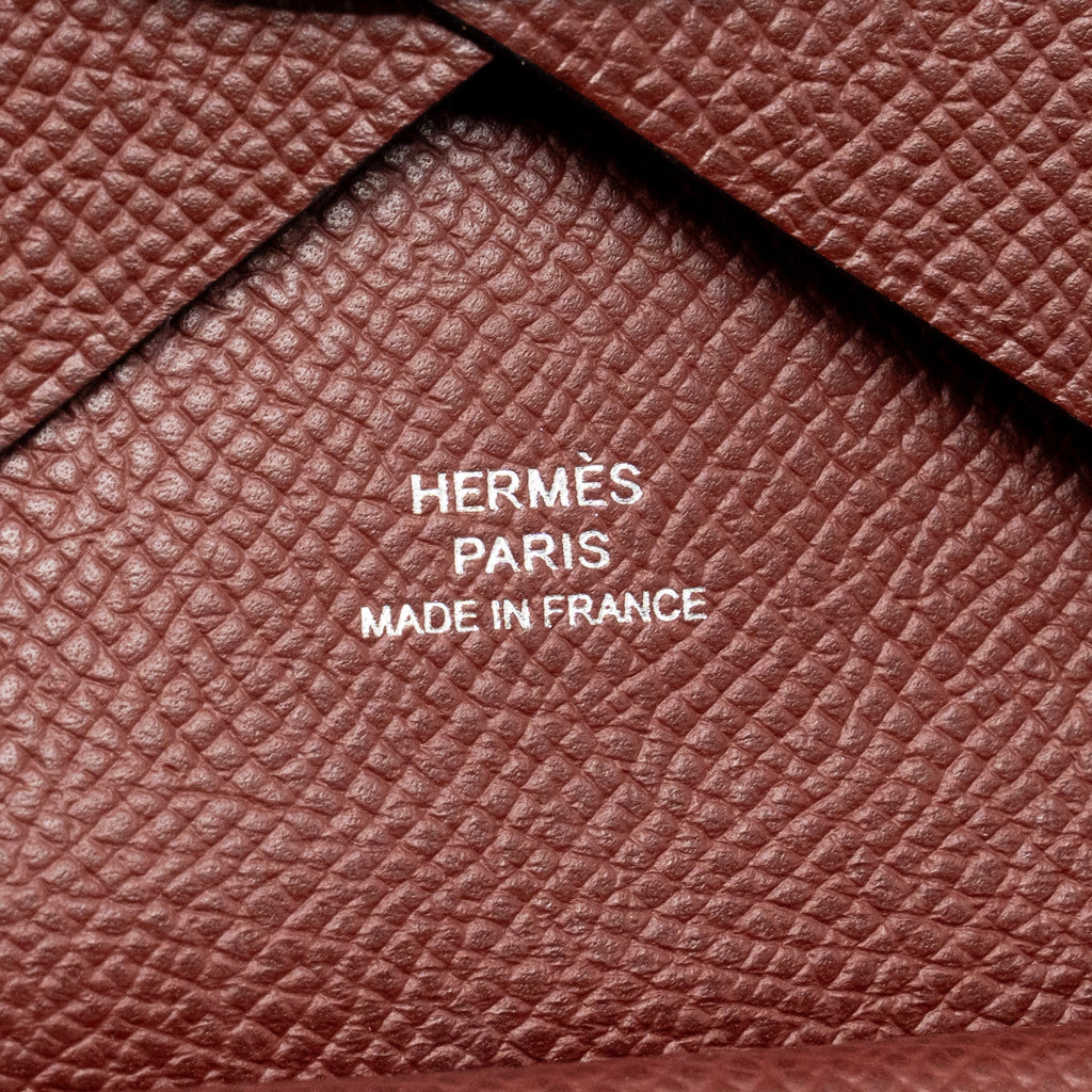 Hermes calvi duo card holder epsom rouge H SHW