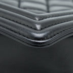 CHANEL MEDIUM BOY BAG LAMBSKIN BLACK RUTHENIUM SHW