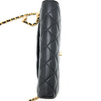 CHANEL PEARL CRUSH WALLET ON CHAIN LAMBSKIN BLACK BRUSHED GHW (MICROCHIP)