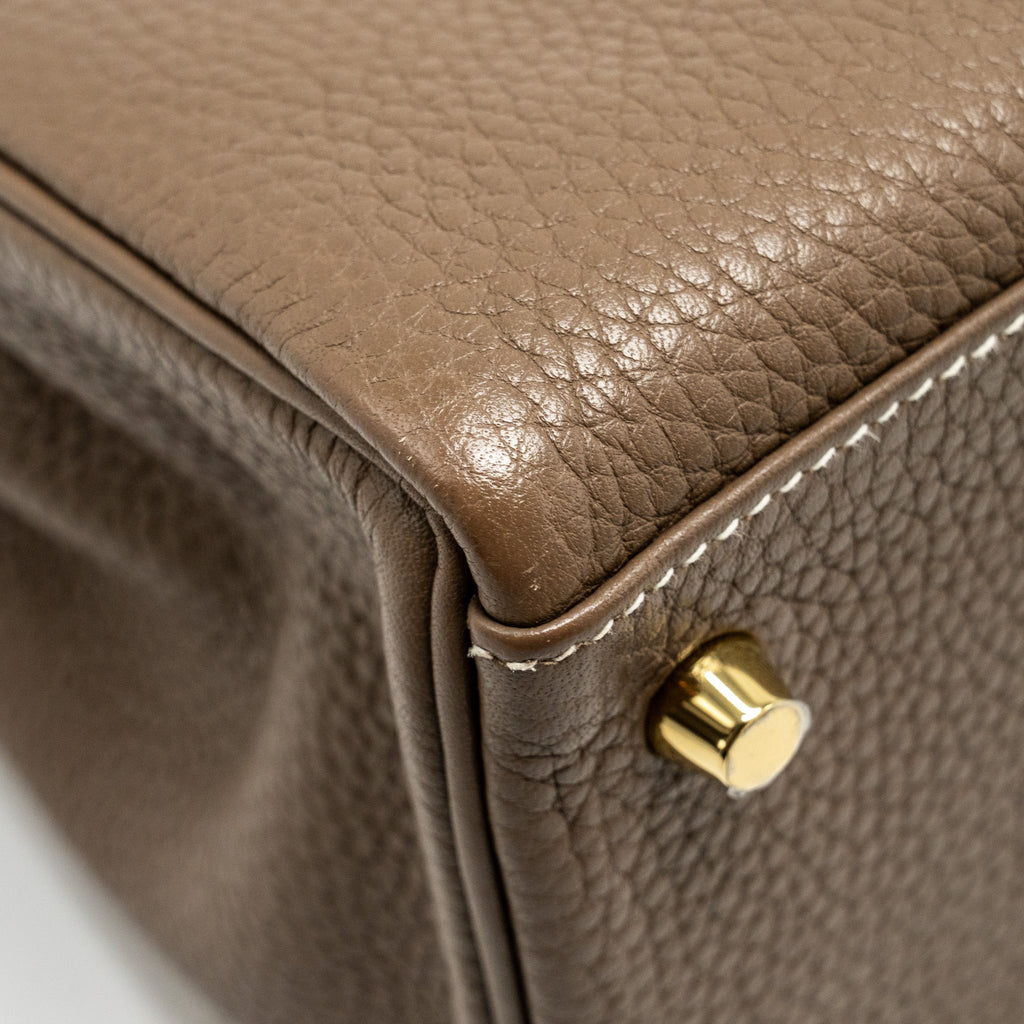 Hermes Kelly 28 Clemence Etoupe GHW