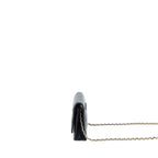 CHANEL QUILTED WALLET ON CHAIN WITH CAMELLIA CHAIN LAMBSKIN BLACK LGHW