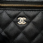CHANEL MINI VANITY WITH CHAIN CAVIAR BLACK LGHW (MICROCHIP)