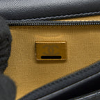 CHANEL PEARL CRUSH WALLET ON CHAIN LAMBSKIN BLACK BRUSHED GHW (MICROCHIP)