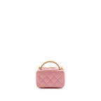 Chanel Chain Top Handle Mini Vanity Case Lambskin Pink GHW (Microchip)