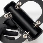 DIOR MINI LADY DIOR SATIN CRYSTAL BLACK SHW