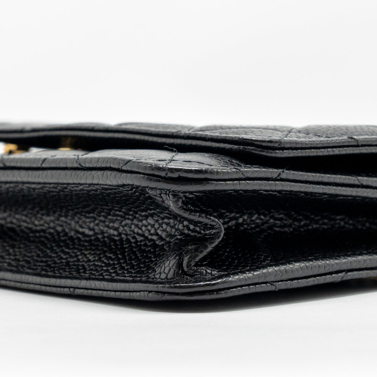CHANEL CLASSIC WALLET ON CHAIN CAVIAR BLACK GHW (MICROCHIP)