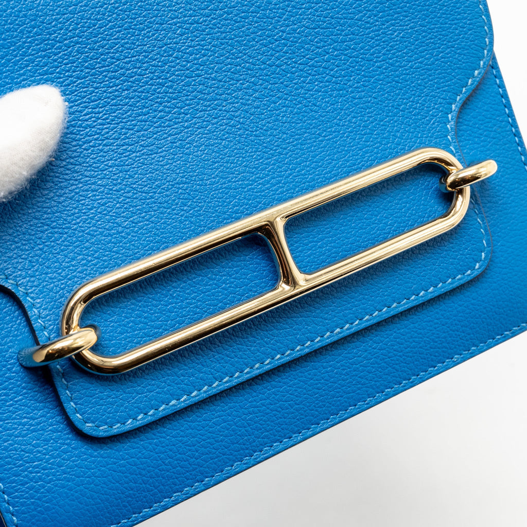 Hermes Mini Roulis Evercolor B3 Bleu Zanzibar GHW
