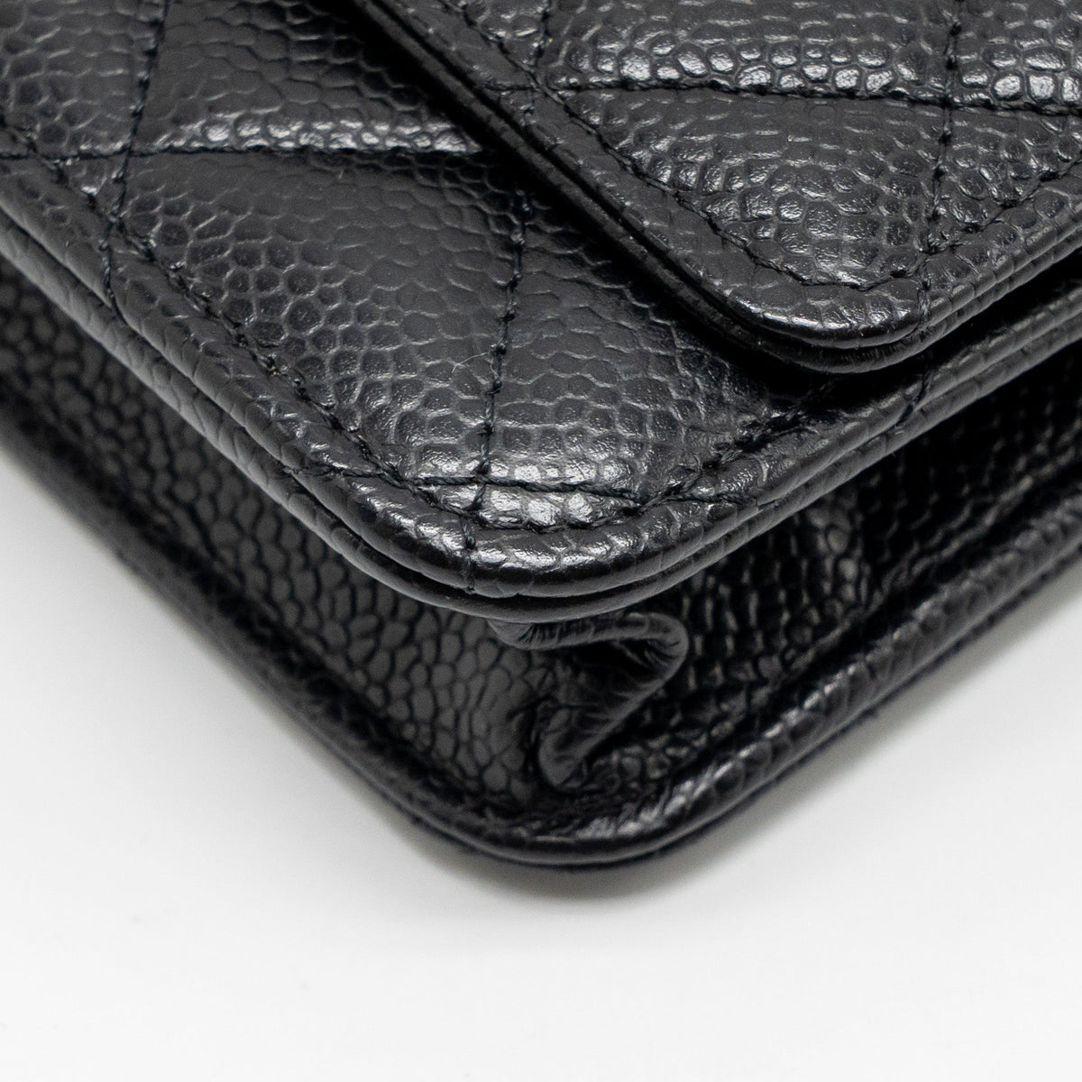 CHANEL CLASSIC WALLET ON CHAIN CAVIAR BLACK GHW (MICROCHIP)