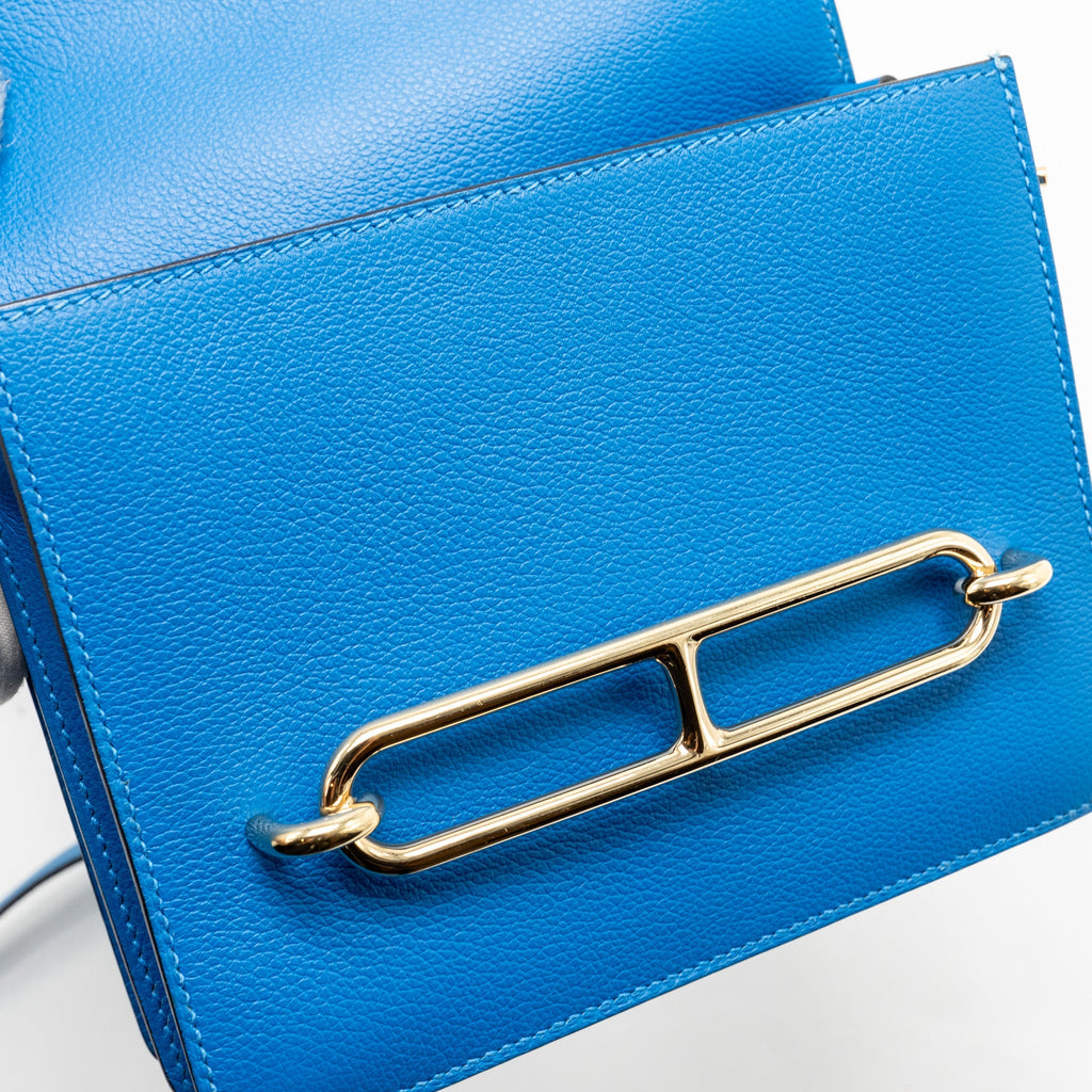 Hermes Mini Roulis Evercolor B3 Bleu Zanzibar GHW