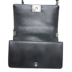 CHANEL MEDIUM BOY BAG LAMBSKIN BLACK RUTHENIUM SHW