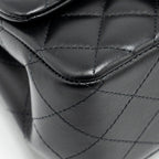 CHANEL MINI SQUARE FLAP BAG LAMBSKIN BLACK SHW (MICROCHIP)