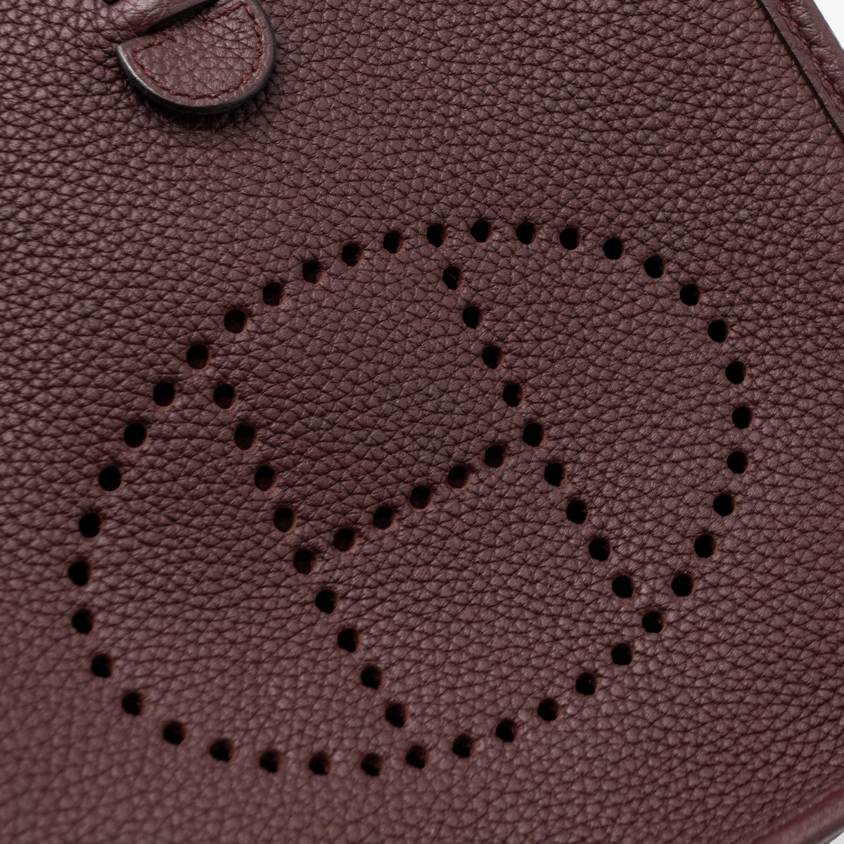 HERMES MINI EVELYN CLEMENCE ROUGE SELLIERE GHW