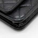 CHANEL CLASSIC WALLET ON CHAIN CAVIAR BLACK GHW (MICROCHIP)