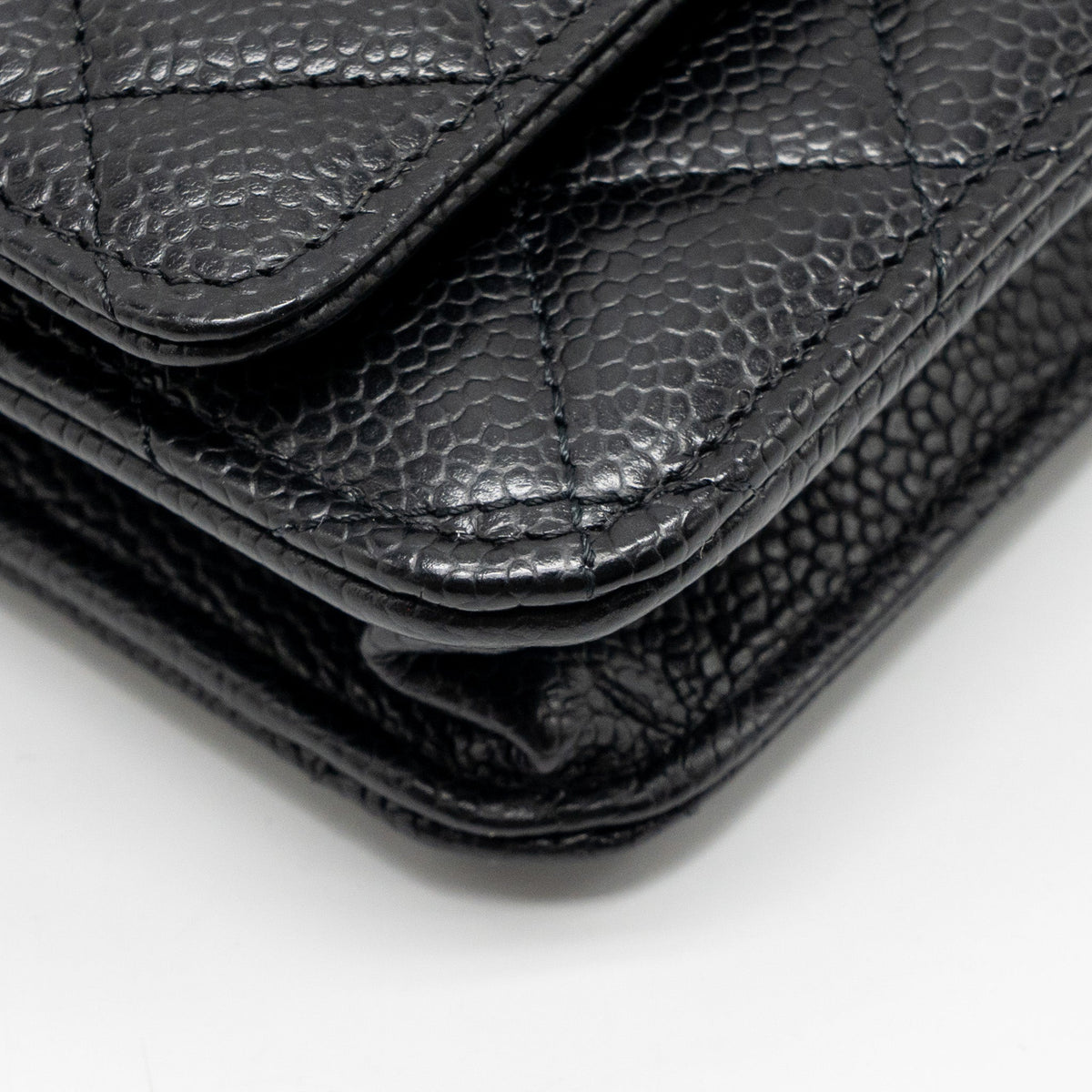 CHANEL CLASSIC WALLET ON CHAIN CAVIAR BLACK GHW (MICROCHIP)