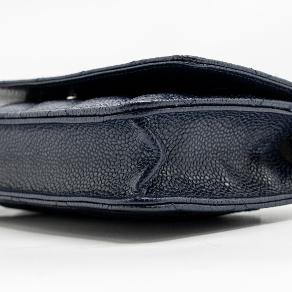 Chanel Classic Wallet on Chain Caviar Navy SHW
