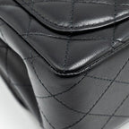 CHANEL MINI SQUARE FLAP BAG LAMBSKIN BLACK SHW (MICROCHIP)