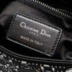 DIOR MINI LADY DIOR SATIN CRYSTAL BLACK SHW