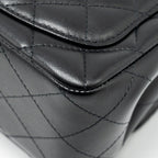 CHANEL MINI SQUARE FLAP BAG LAMBSKIN BLACK SHW (MICROCHIP)