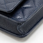 Chanel Classic Wallet on Chain Caviar Navy SHW