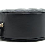 CHANEL ROUND CLUTCH WITH CHAIN BLACK BRUSHED GHW