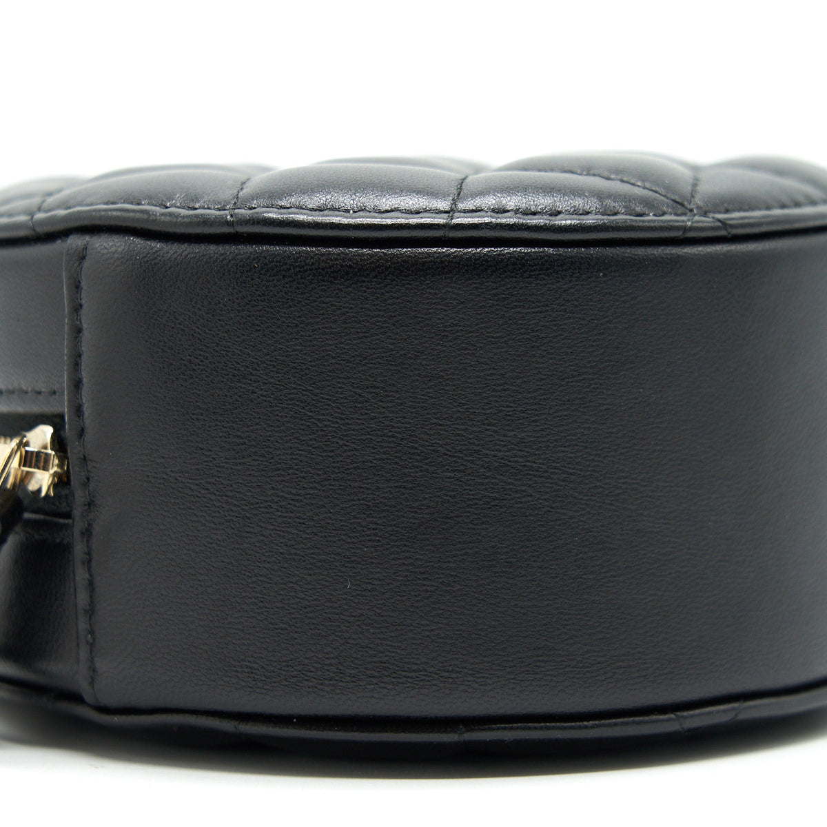 CHANEL ROUND CLUTCH WITH CHAIN BLACK BRUSHED GHW