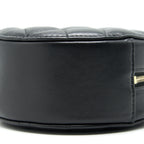 CHANEL ROUND CLUTCH WITH CHAIN BLACK BRUSHED GHW
