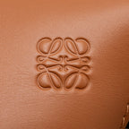 LOEWE SMALL GATE BAG CALFSKIN/TWEED TAN GHW
