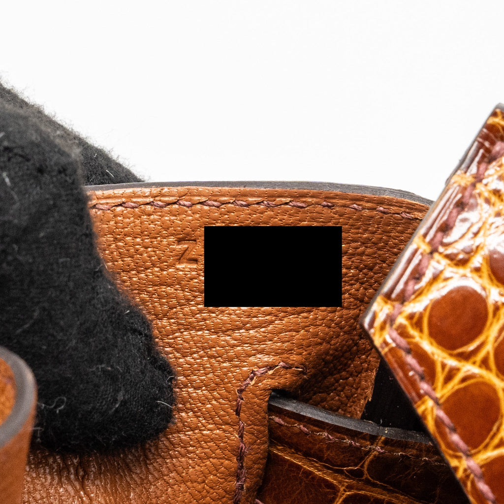 Hermes birkin 30 touch ostrich / alligator mississippiensis shiny cognac / miel SHW