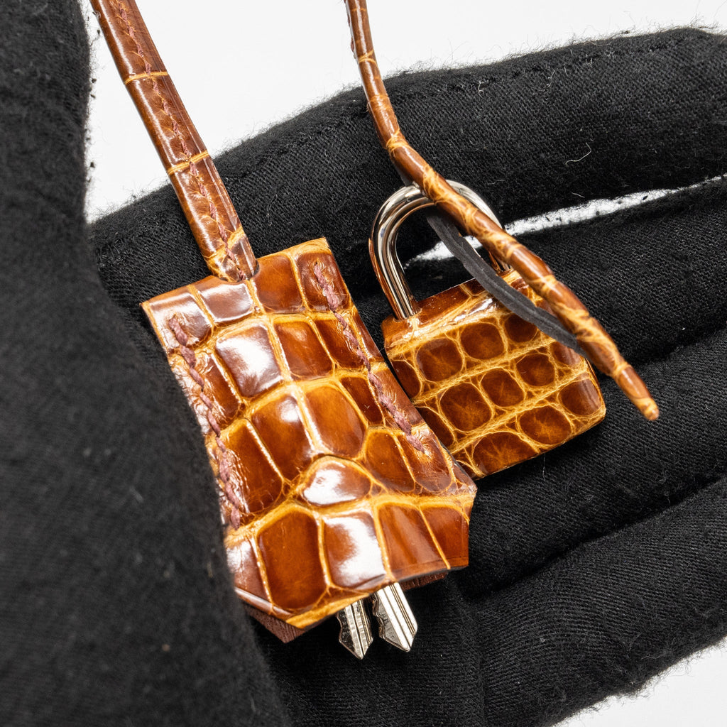 Hermes birkin 30 touch ostrich / alligator mississippiensis shiny cognac / miel SHW