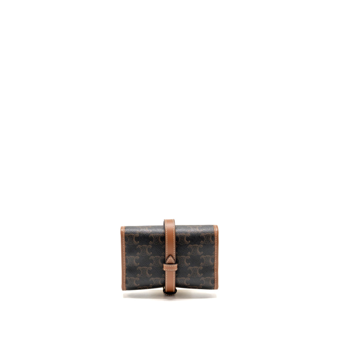 Celine Jewellery Pouch In Triomphe Canvas / Calfskin Tan GHW