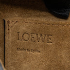LOEWE SMALL GATE BAG CALFSKIN/TWEED TAN GHW