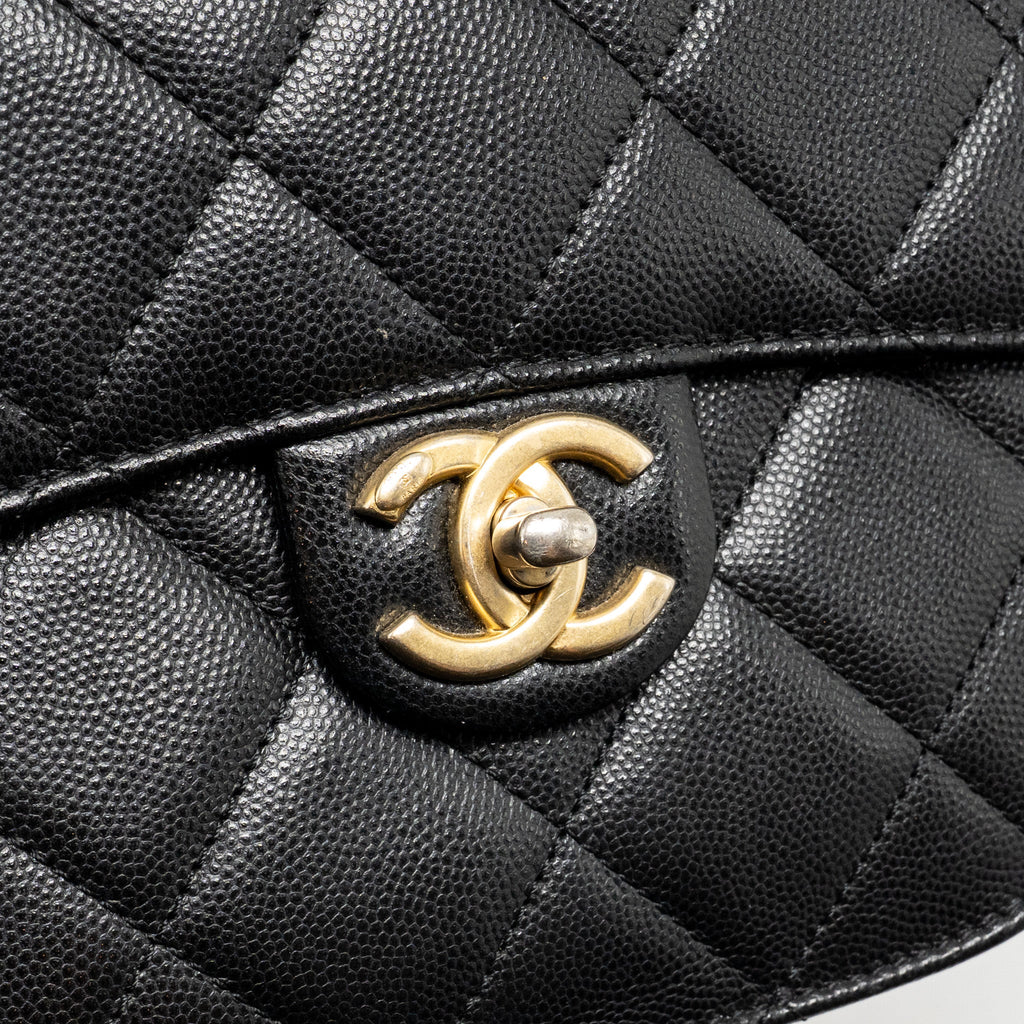 Chanel 22B Round Messenger Bag Grained Calfskin Black GHW (Microchip)