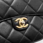 Chanel 22B Round Messenger Bag Grained Calfskin Black GHW (Microchip)