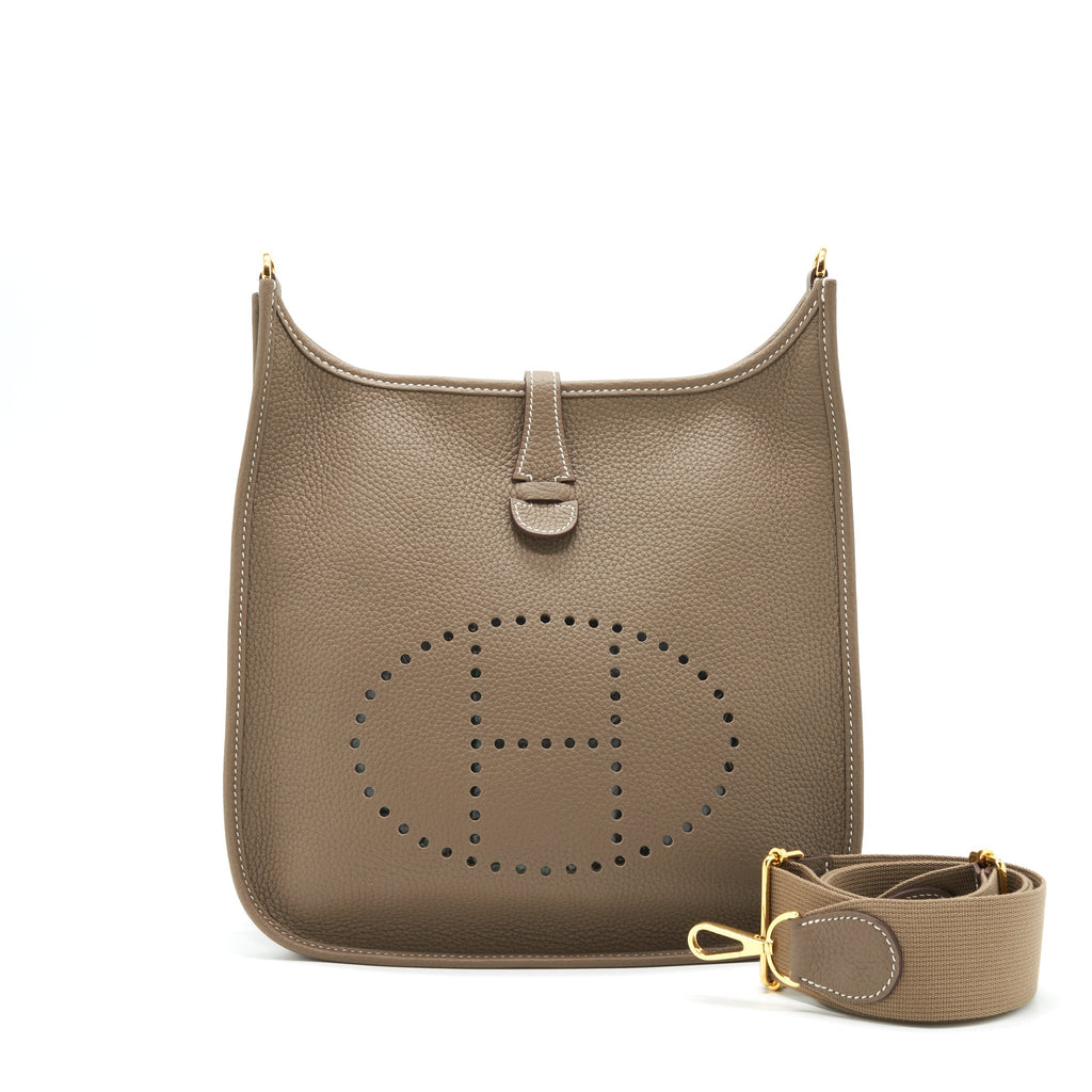 Hermes Evelyne 29 Bag Clemence Etoupe GHW