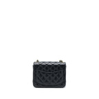 CHANEL CLASSIC MINI SQUARE FLAP BAG LAMBSKIN BLACK LGHW (MICROCHIP)