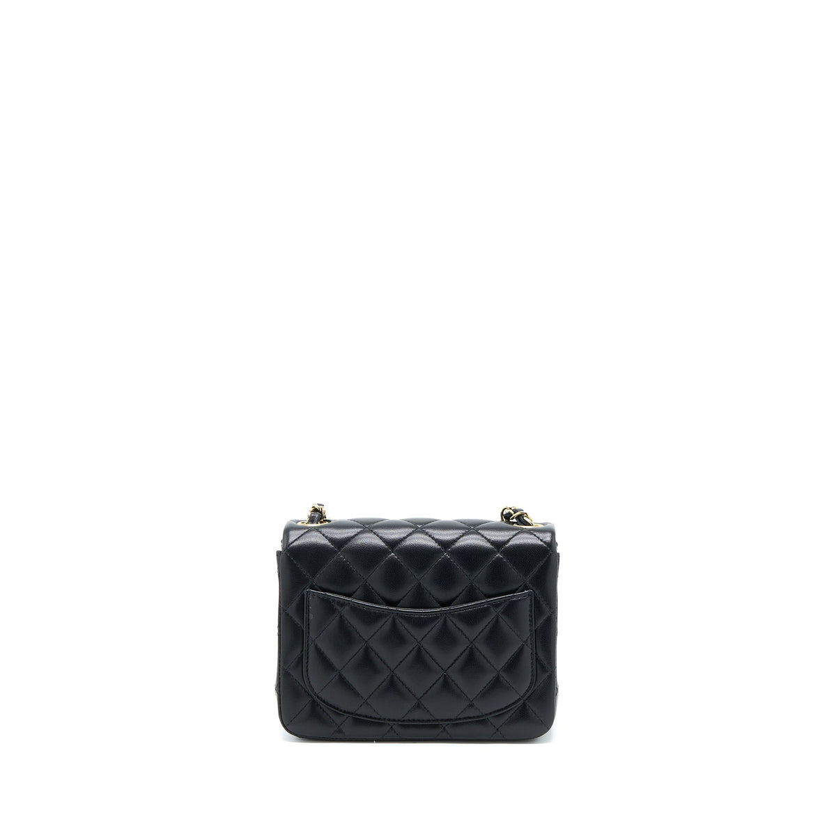 CHANEL CLASSIC MINI SQUARE FLAP BAG LAMBSKIN BLACK LGHW (MICROCHIP)