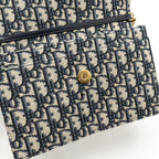 DIOR SADDLE POUCH DIOR OBLIQUE CANVAS BLUE GHW