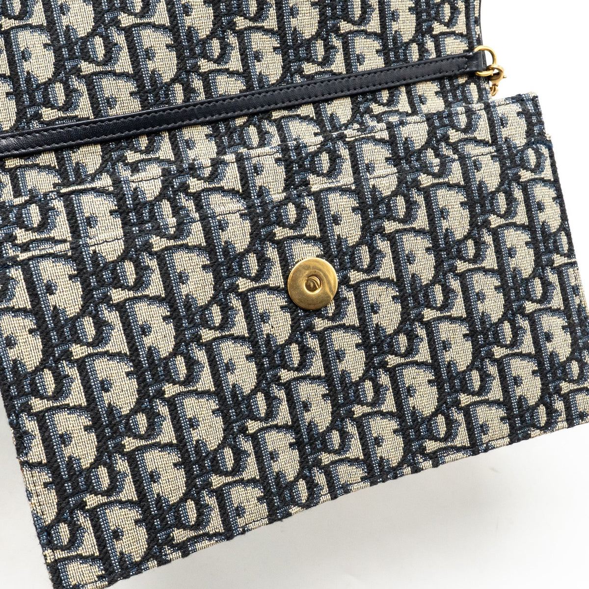 DIOR SADDLE POUCH DIOR OBLIQUE CANVAS BLUE GHW