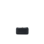 CHANEL CLASSIC MINI SQUARE FLAP BAG LAMBSKIN BLACK LGHW (MICROCHIP)