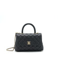 CHANEL SMALL COCO HANDLE CAVIAR BLACK LGHW (MICROCHIP)